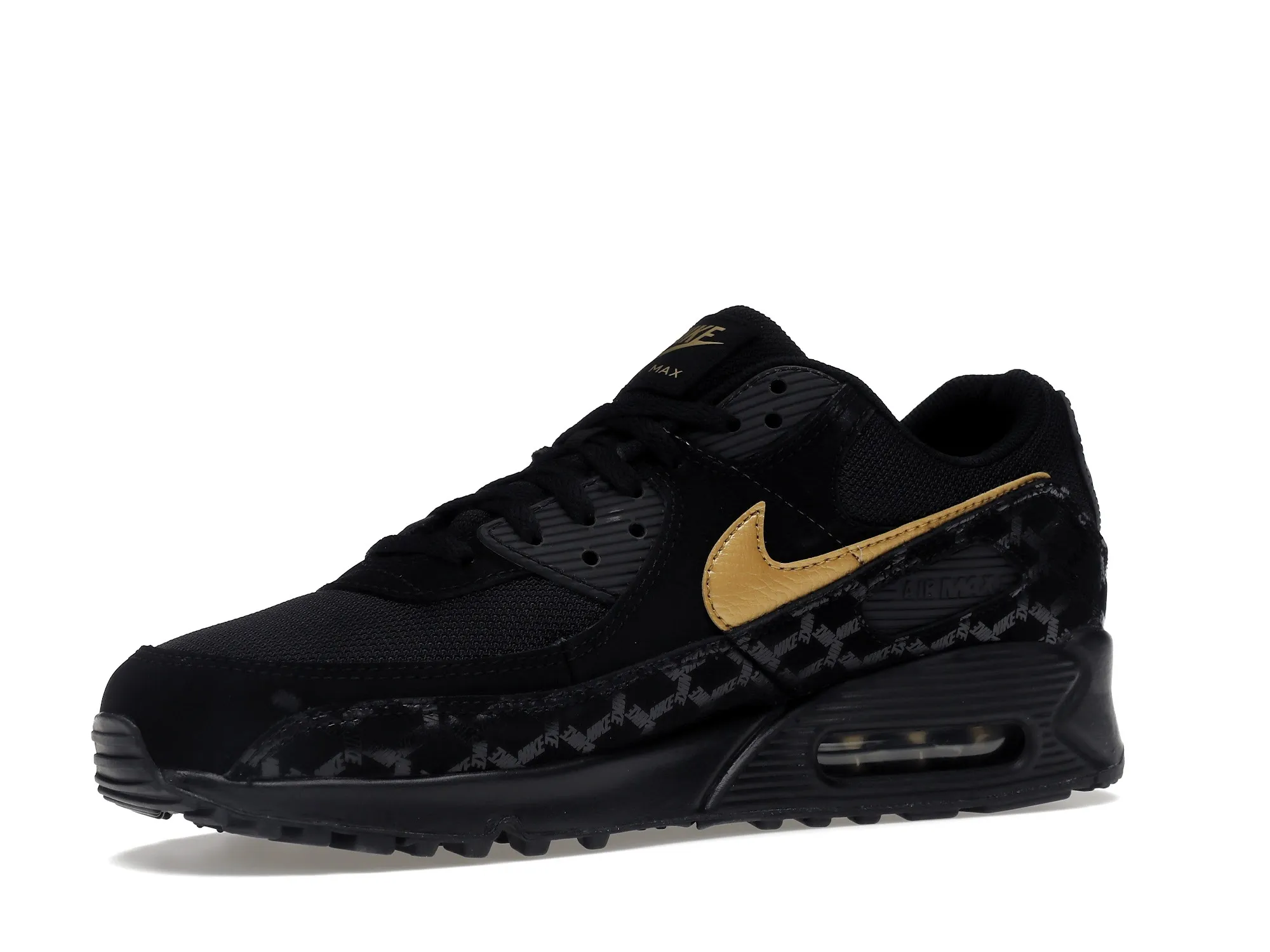 Фото № 2 с приближением к товару «‎Nike Air Max 90 Black Gold Muguard Pattern»