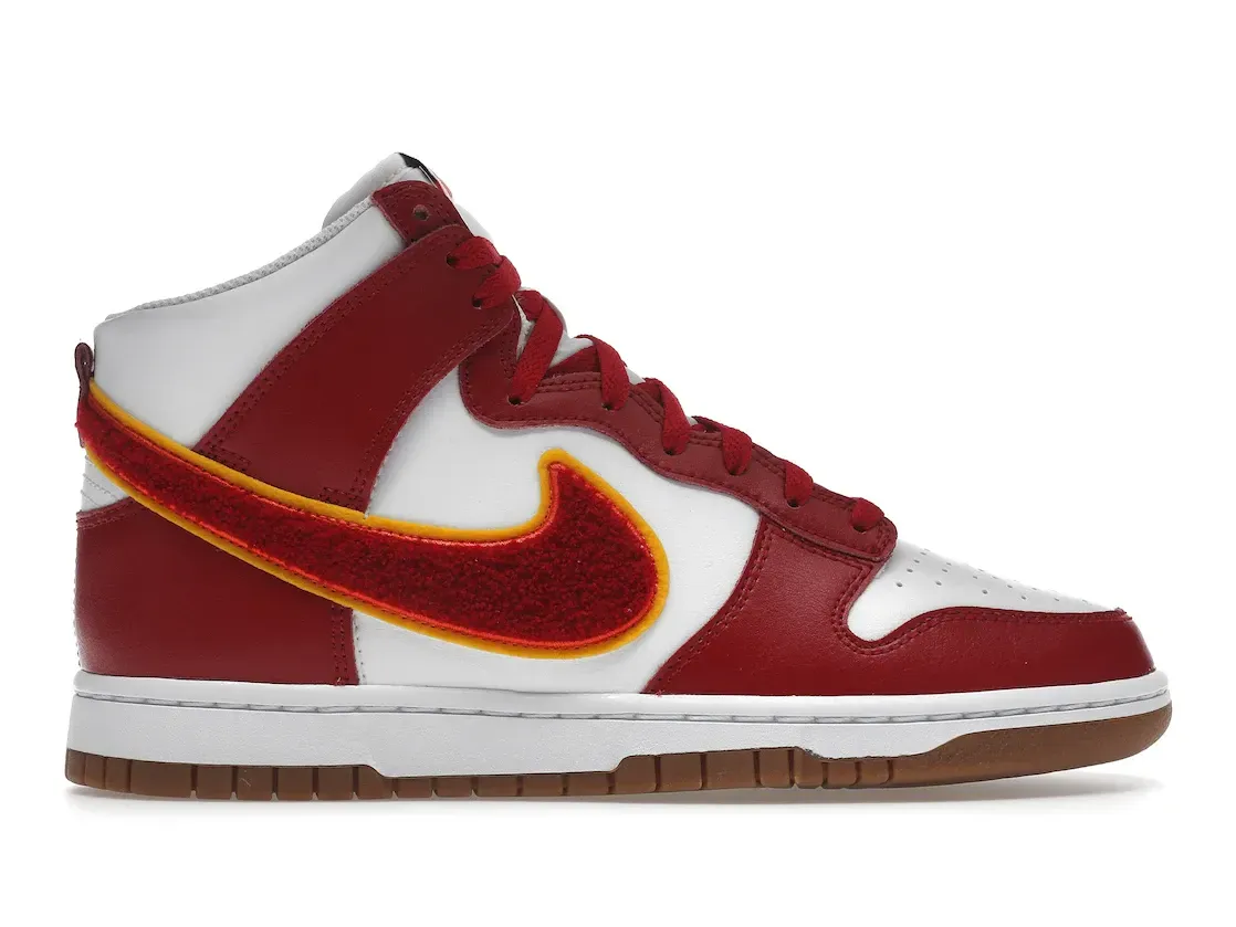 Фото № 1 с приближением к товару «‎Nike Dunk High Chenille Swoosh White Gym Red»