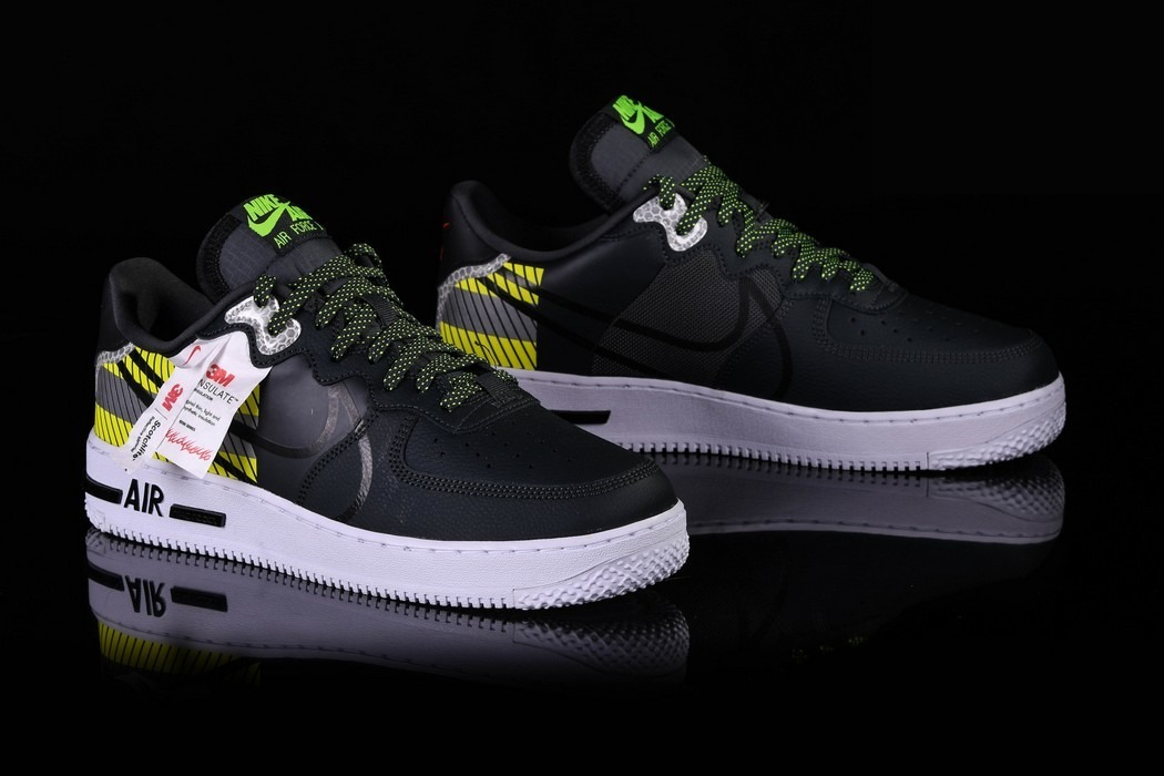 Фото № 3 с приближением к товару «‎Nike Air Force 1 React 3M Pack blackyellow»