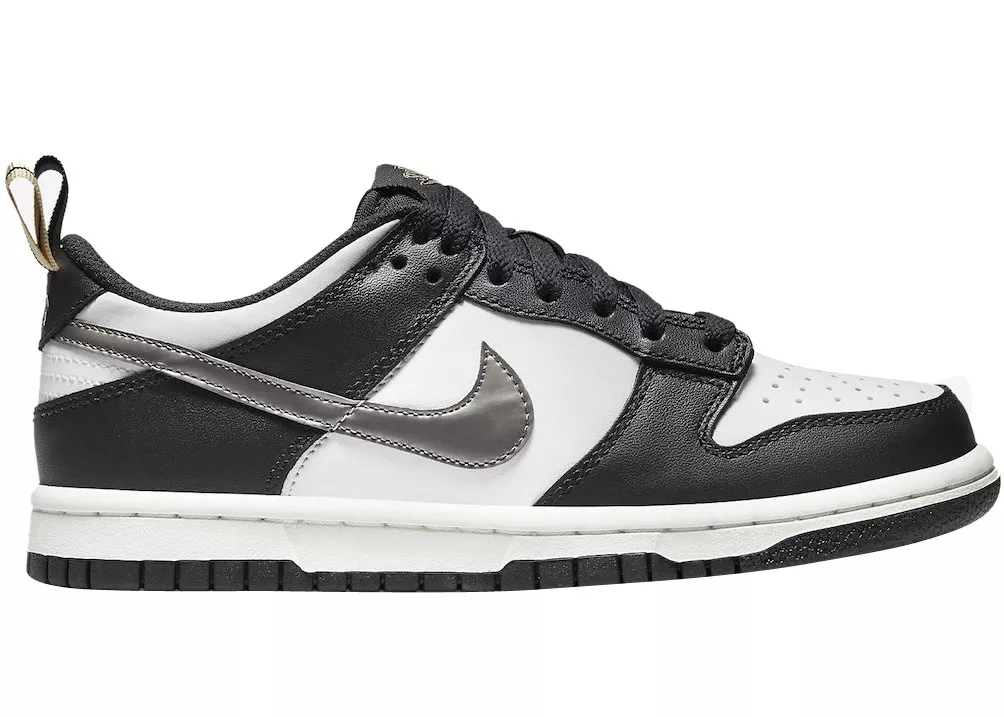Фото № 1 с приближением к товару «‎Nike Dunk Low Black White Metallic »