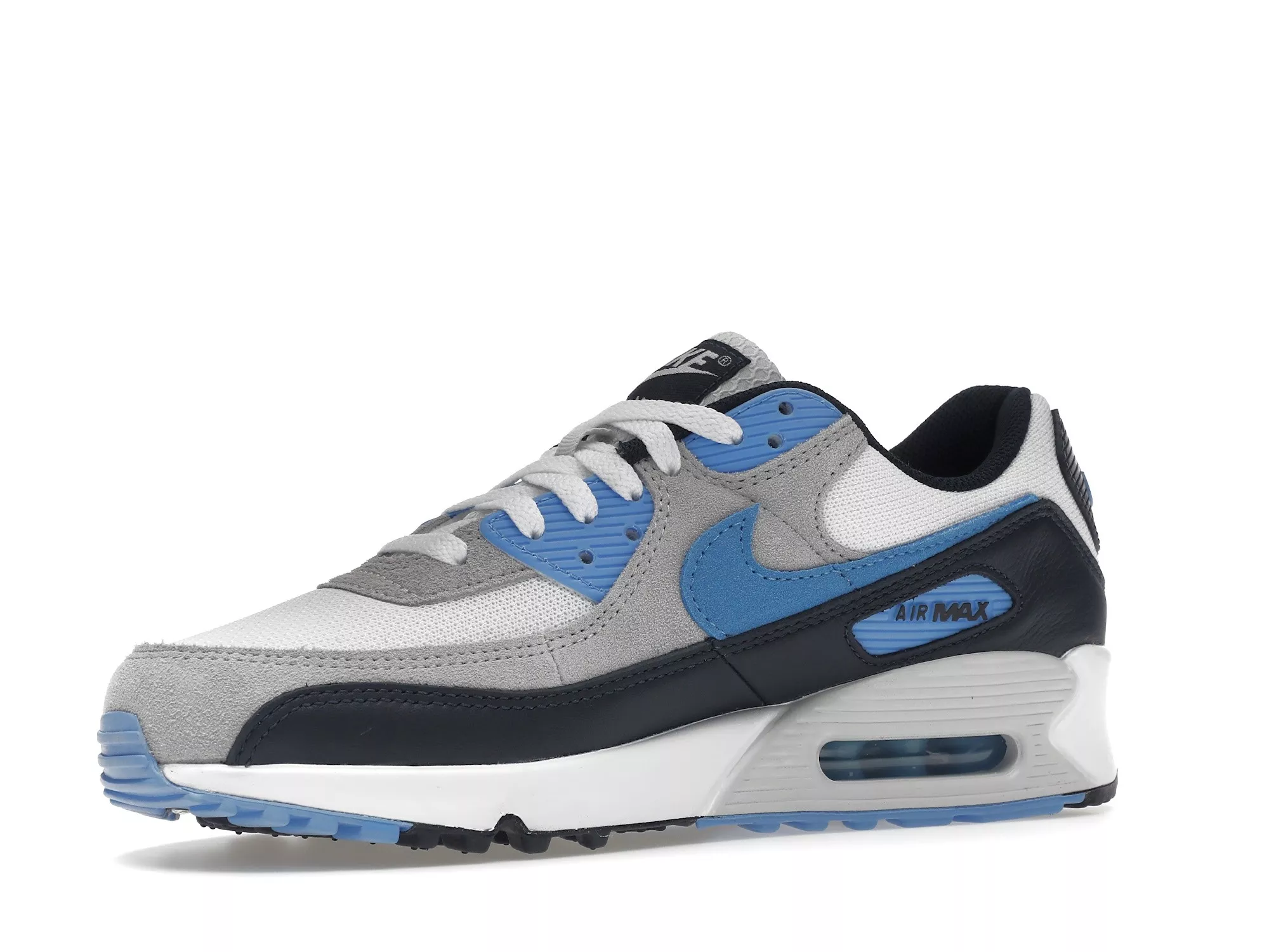 Фото № 3 с приближением к товару «‎Nike Air Max 90 White University Blue (2022)»