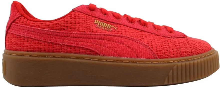 Фото № 1 с приближением к товару «‎Puma Basket Platform Woven High Risk Red/Gold »