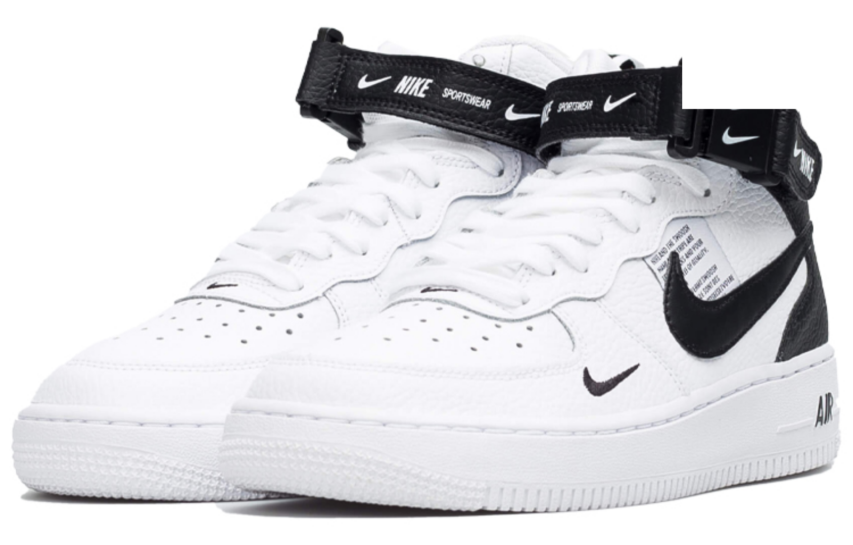 Фото № 3 с приближением к товару «‎Nike Air Force 1 Mid LV8 White Black»