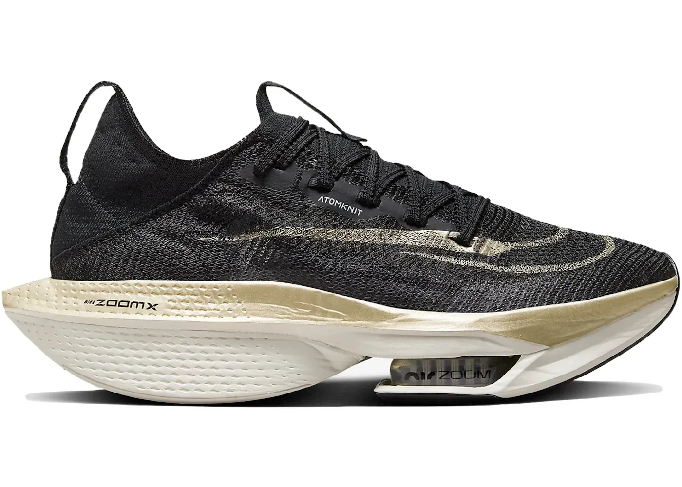 Фото № 1 с приближением к товару «‎Nike Air Zoom Alphafly Next% 2 Black Metallic Gold Grain»