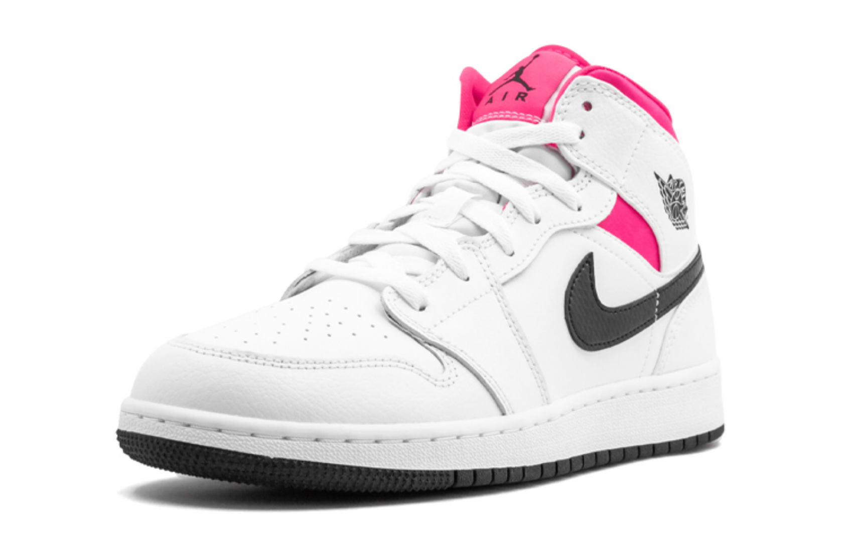 Фото № 2 с приближением к товару «‎Nike Air Jordan 1 Mid White Black Hyper Pink»