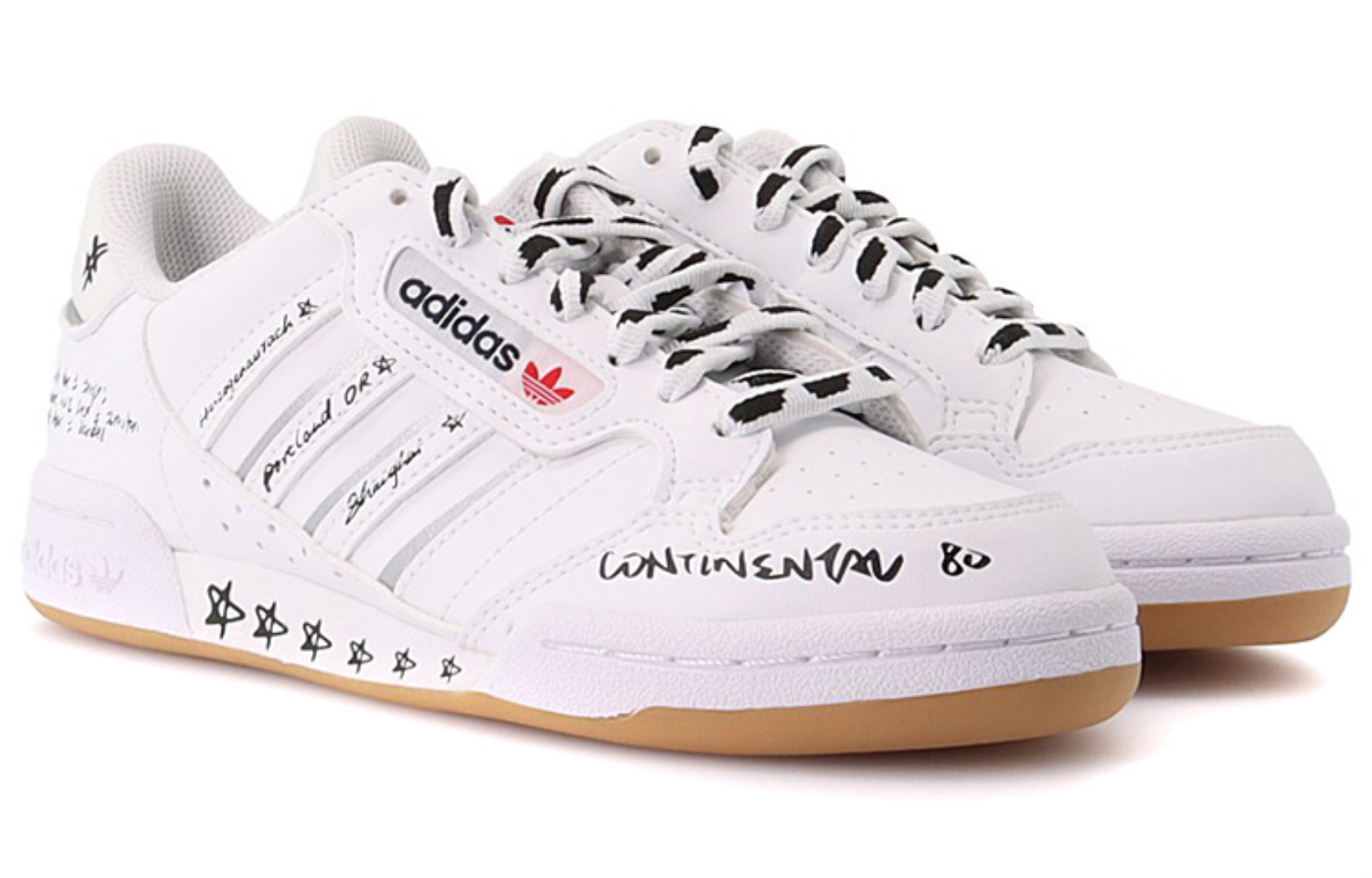 Фото № 4 с приближением к товару «‎Adidas Originals Continental 80 Skate Shoes WhiteBlackRed»