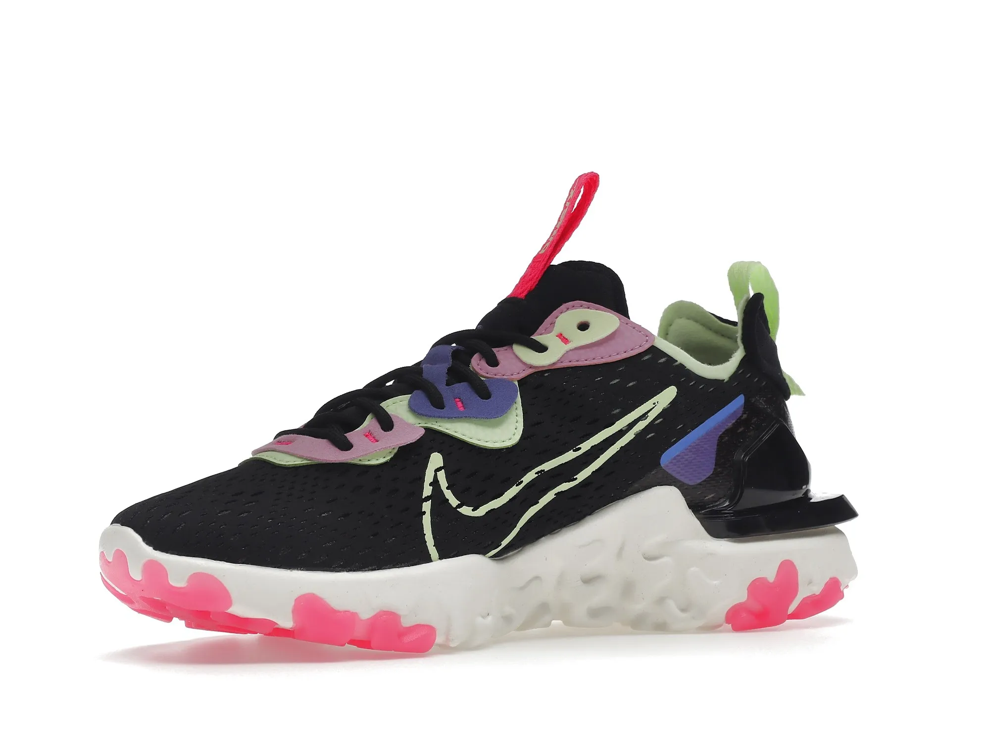 Фото № 2 с приближением к товару «‎Nike React Vision Black Beyond Pink Volt »