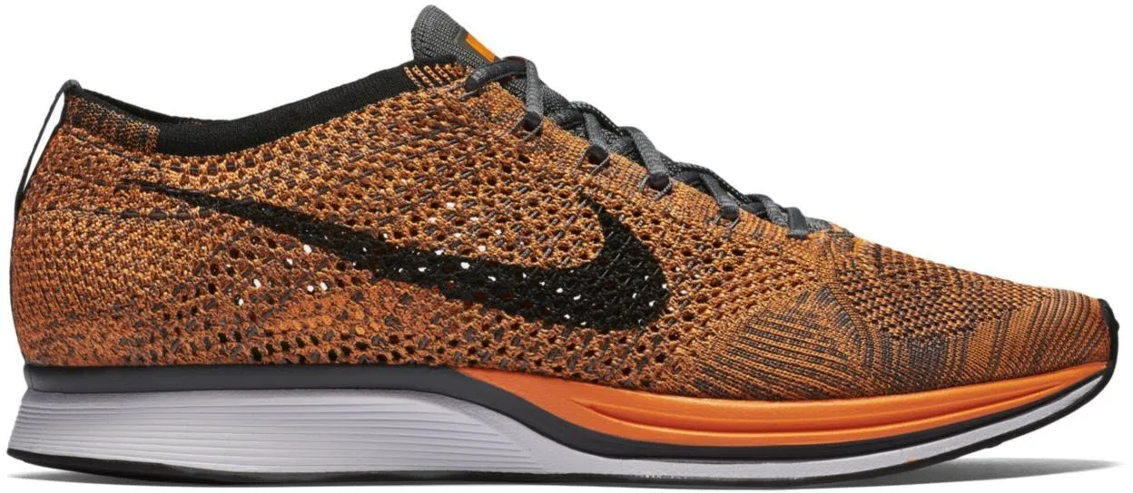 Фото № 1 с приближением к товару «‎Nike Flyknit Racer Orange Dark Grey (2016)»