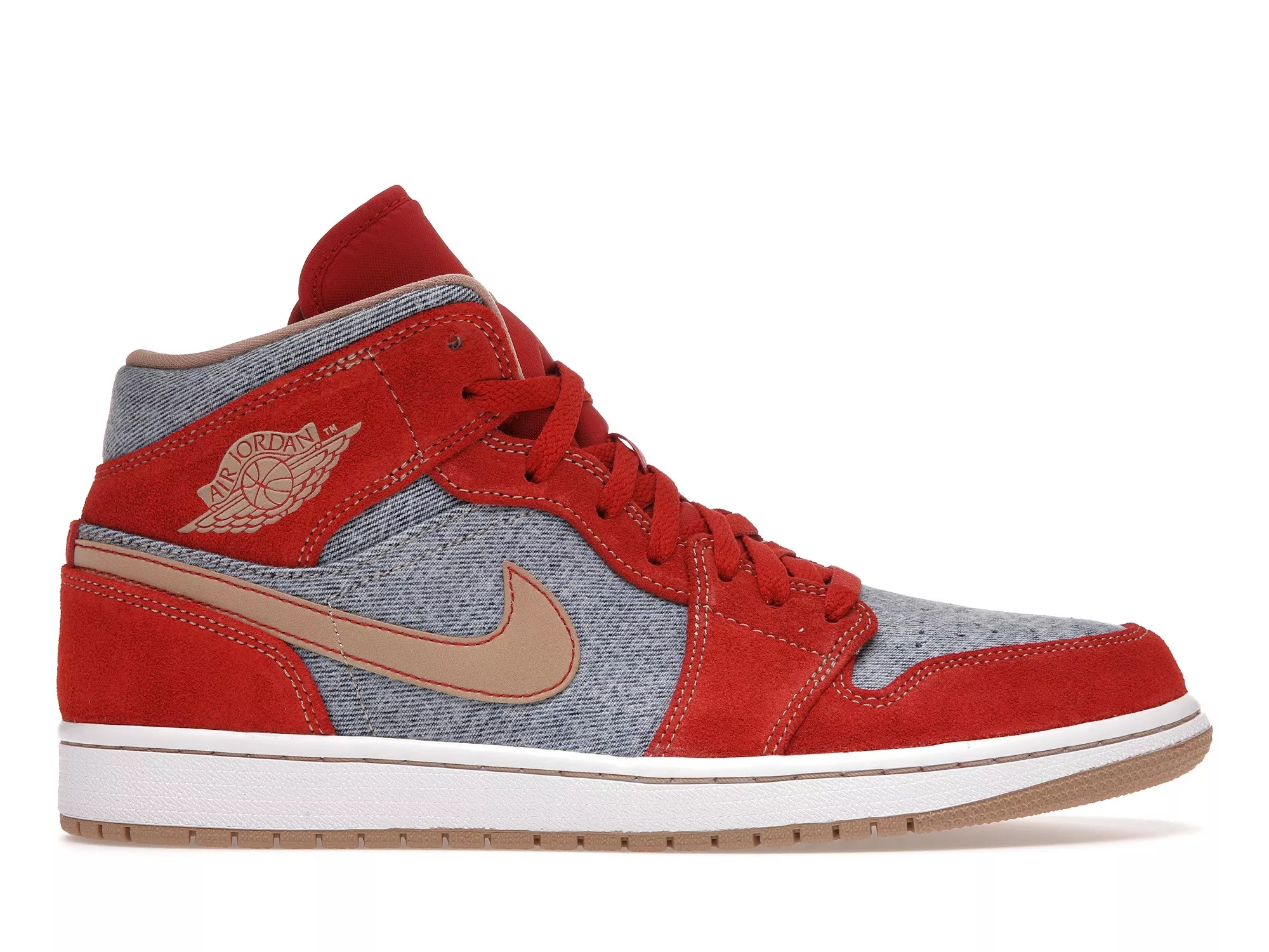 Фото № 1 с приближением к товару «‎Jordan 1 Mid Denim Red»