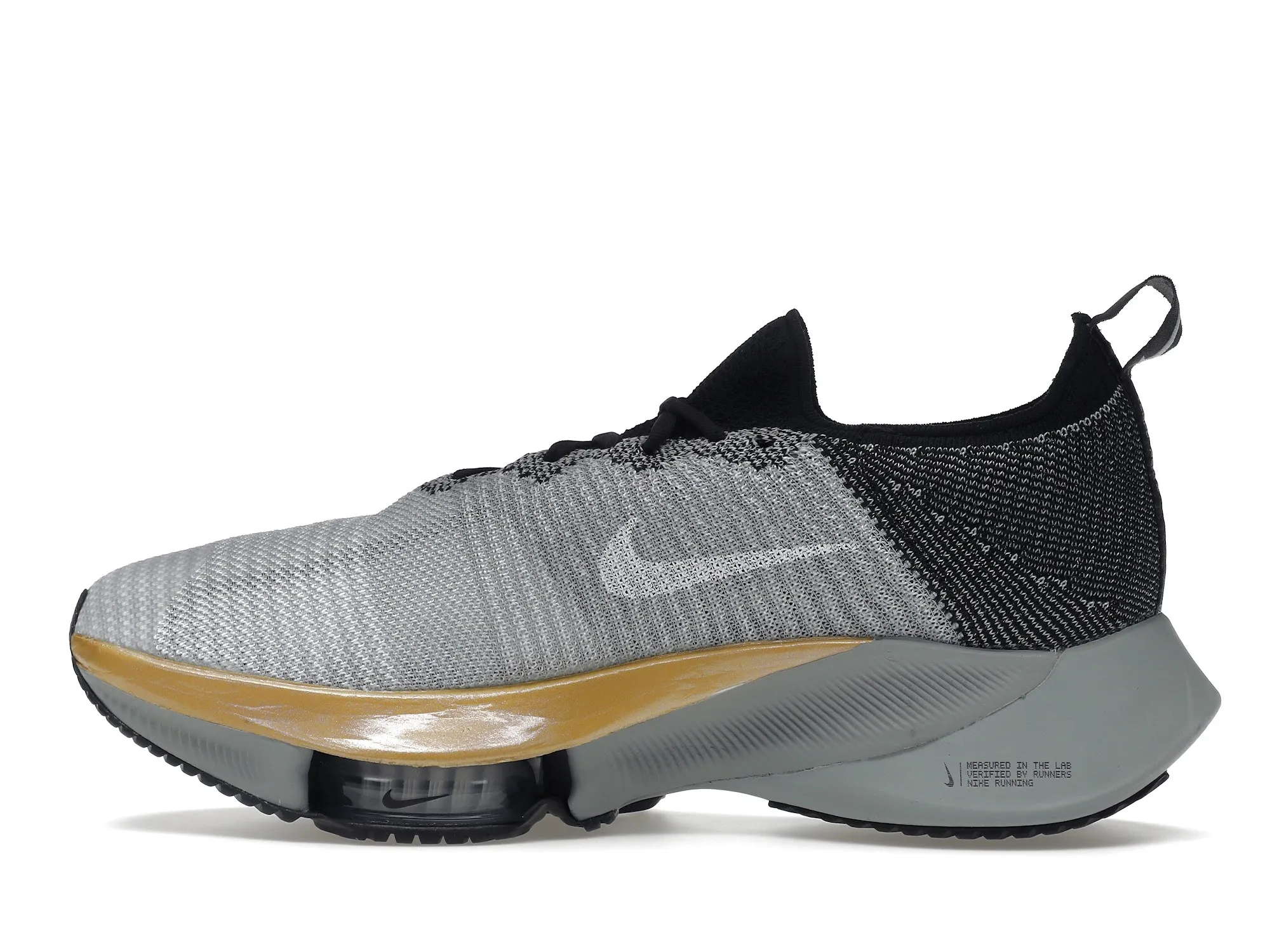 Фото № 6 с приближением к товару «‎Nike Air Zoom Tempo Next% Flyknit Wolf Grey Metallic Gold Coin»