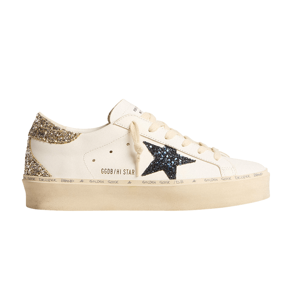 Golden Goose Women's Hi Star White Blue Platinum Glitter