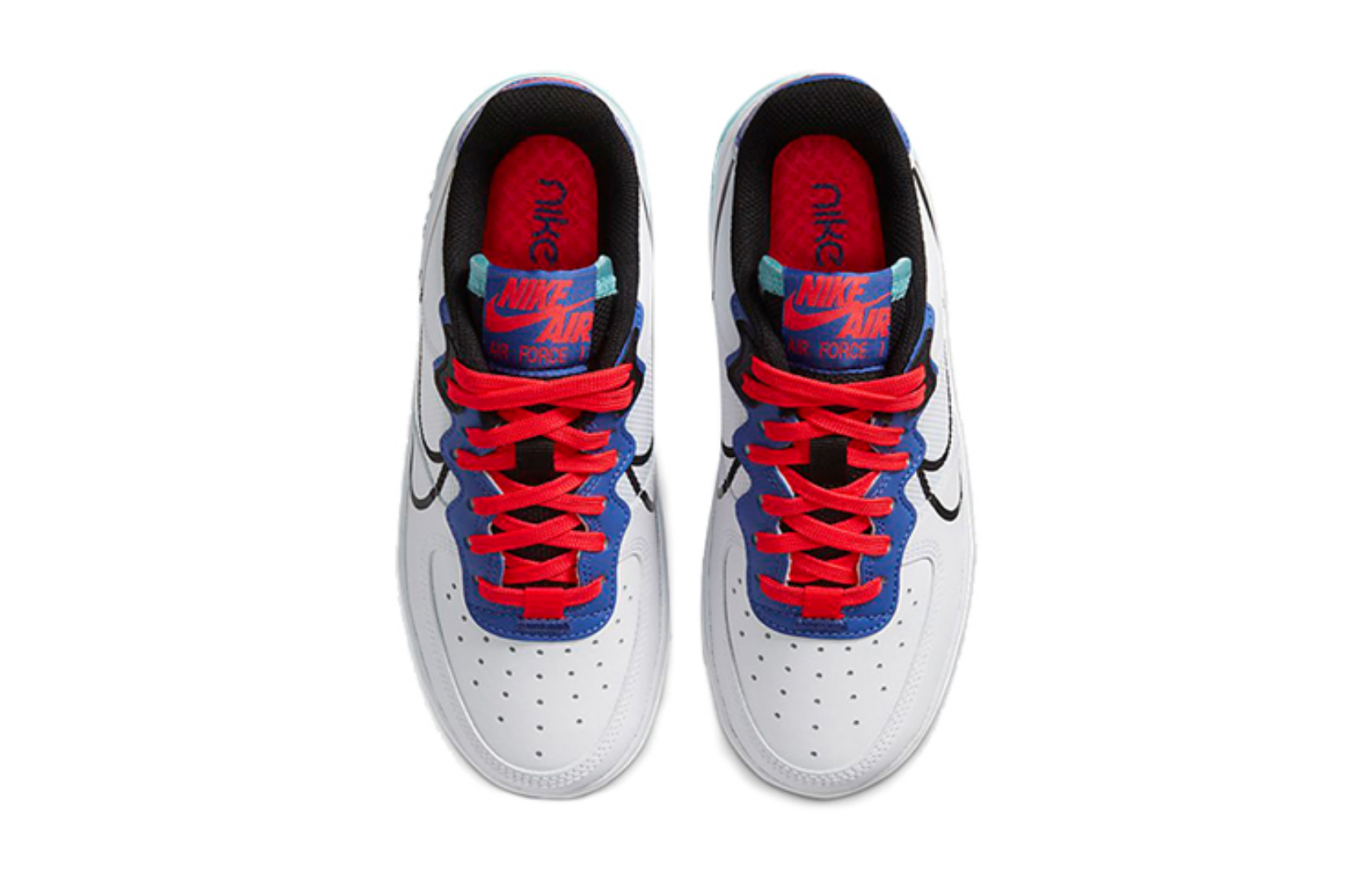 Фото № 4 с приближением к товару «‎Nike Air Force 1 React (GS) RedWhiteBlue»