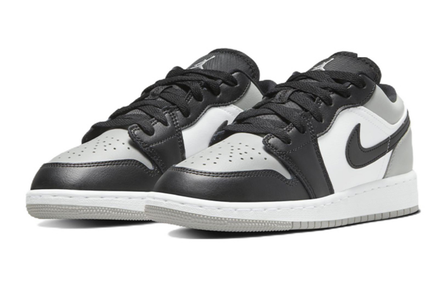 Фото № 3 с приближением к товару «‎Nike Air Jordan 1 Low (GS) Vintage basketball shoes Shadow Toe Light Smoke GreyBlackWhite»