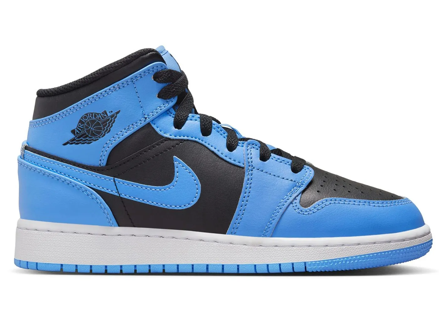 Фото № 1 с приближением к товару «‎Jordan 1 Mid University Blue Black »