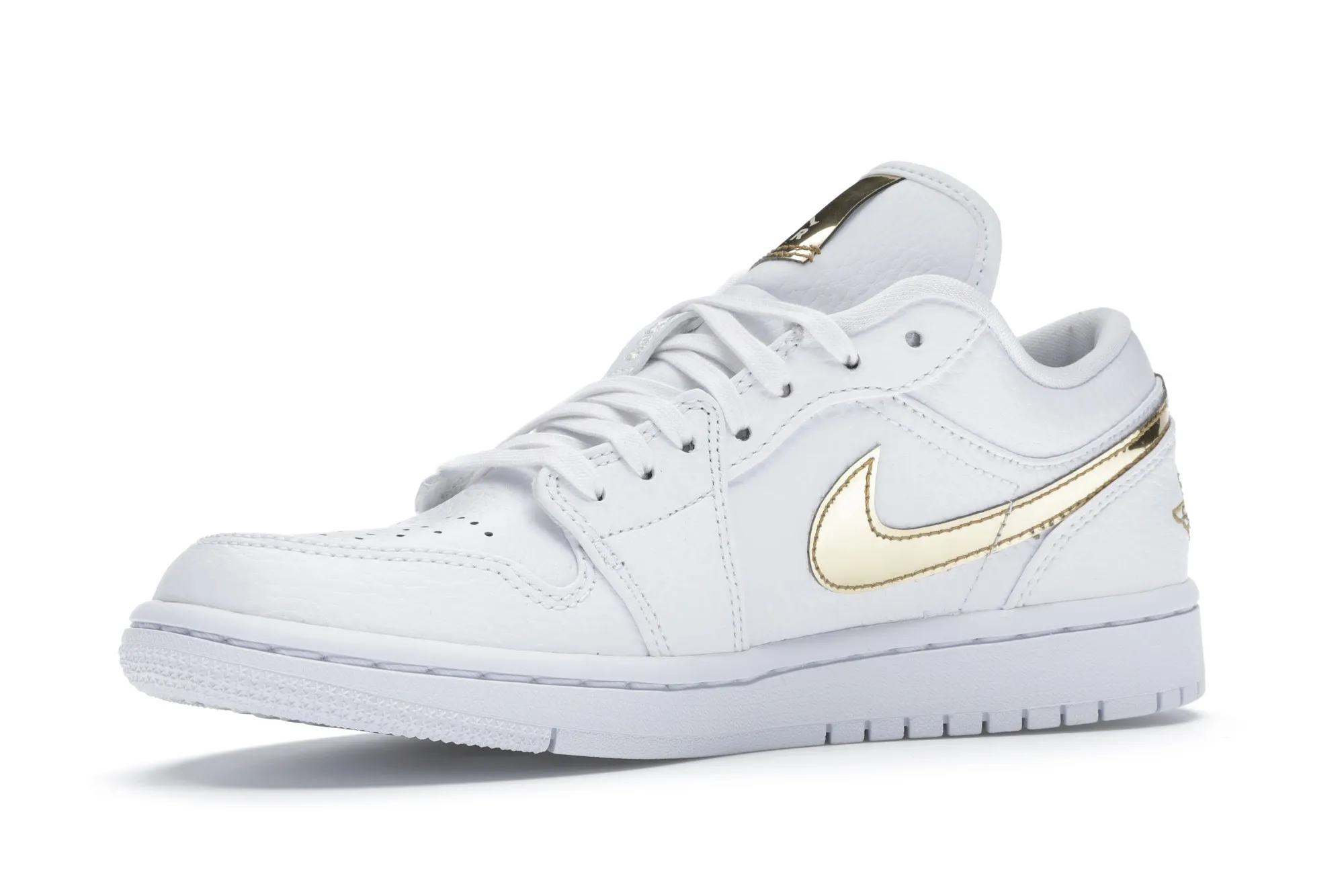 Фото № 4 с приближением к товару «‎Jordan 1 Low White Metallic Gold »