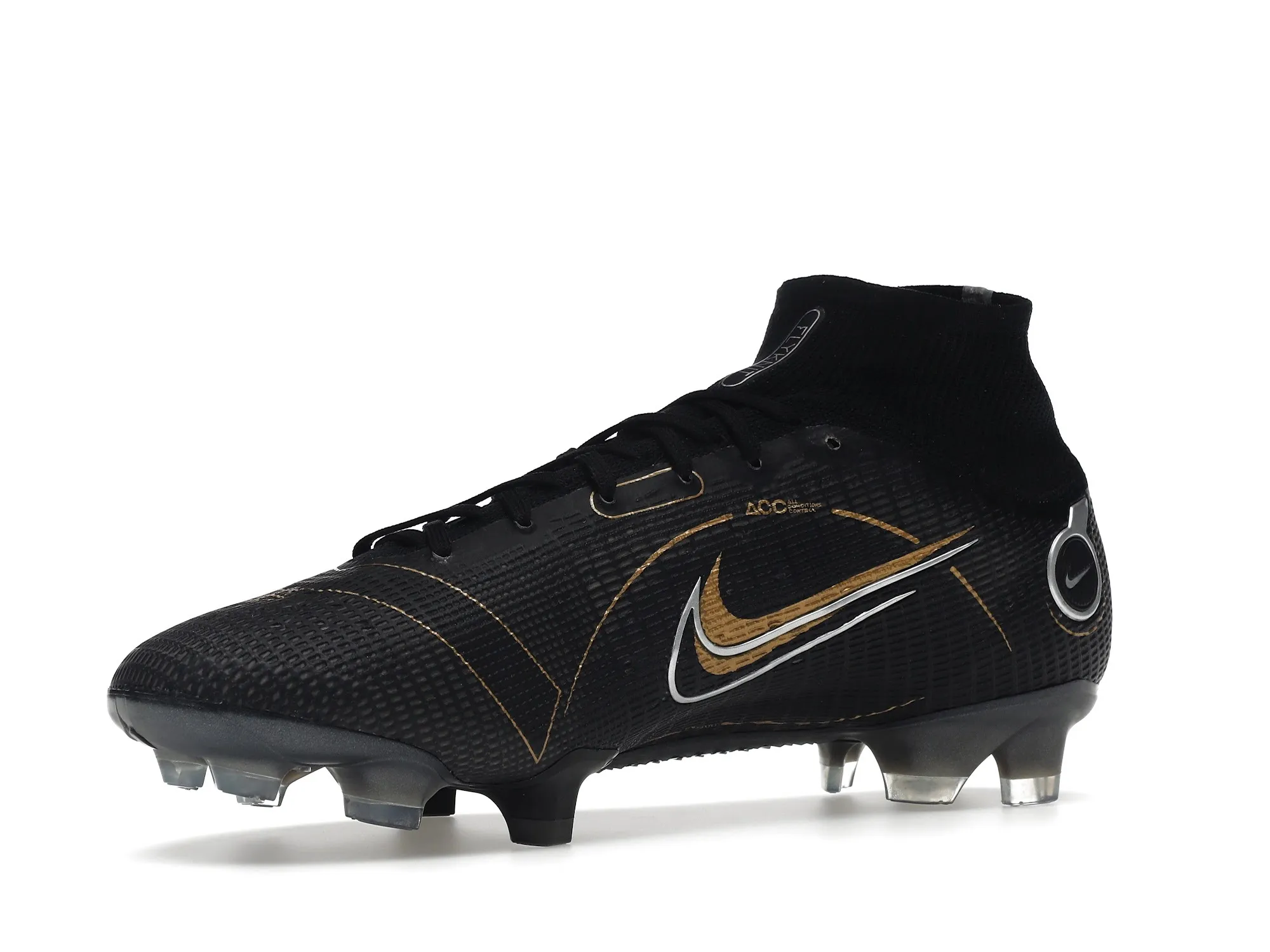 Фото № 4 с приближением к товару «‎Nike Mercurial Superfly 8 FG Black Metallic Silver Gold»