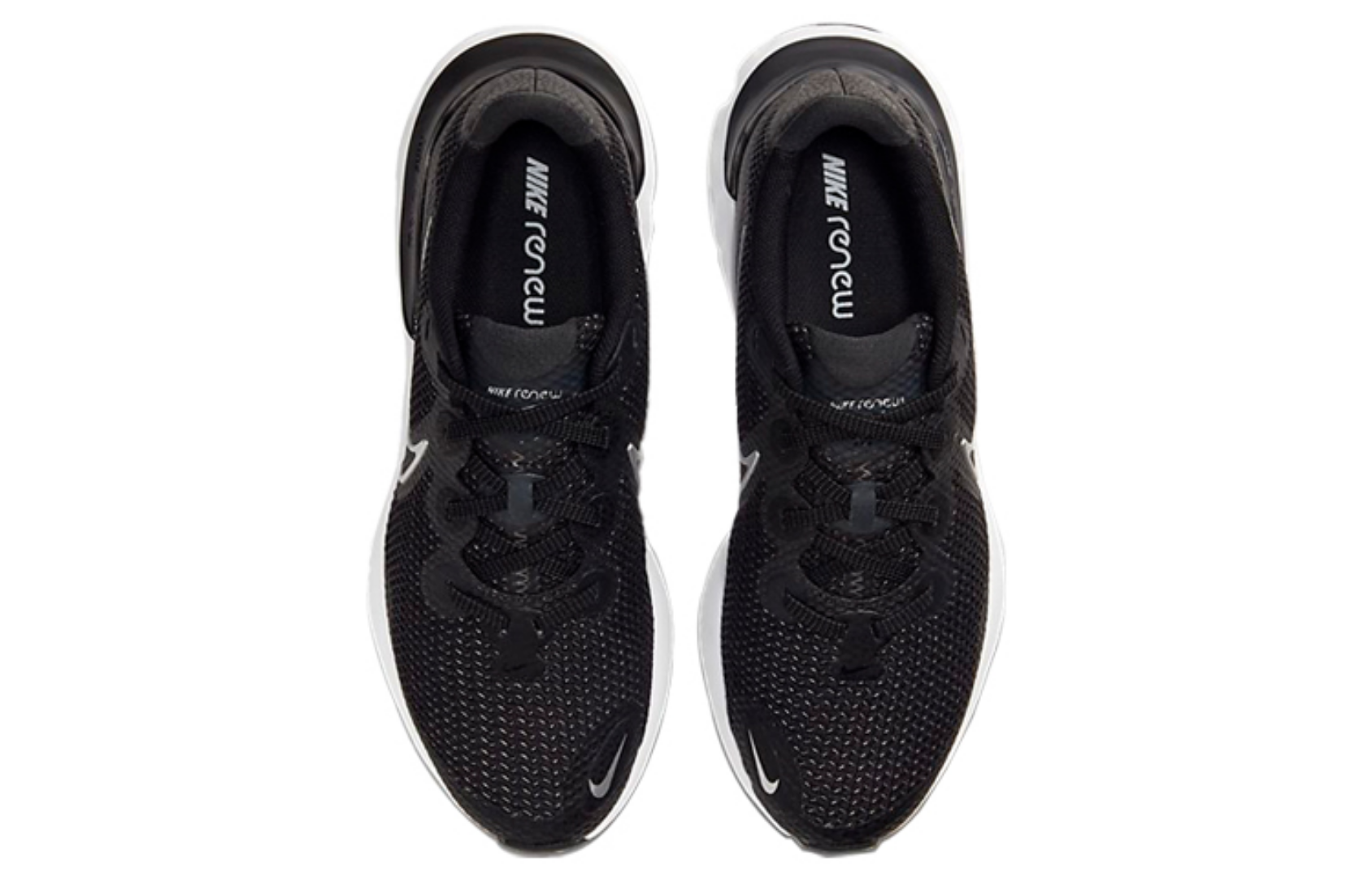 Фото № 4 с приближением к товару «‎Nike Renew Run GS 'Black Metallic Silver'»