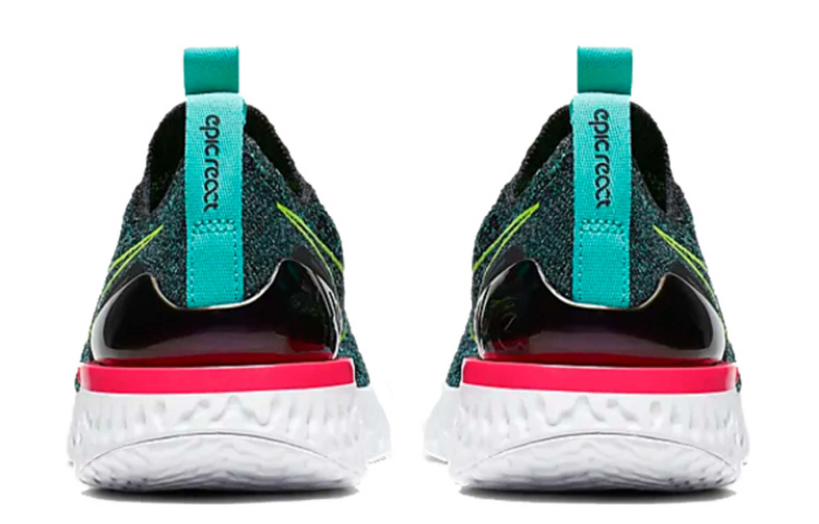 Фото № 4 с приближением к товару «‎Nike Epic Phantom React Flyknit Gs 'Black Hyper Jade'»