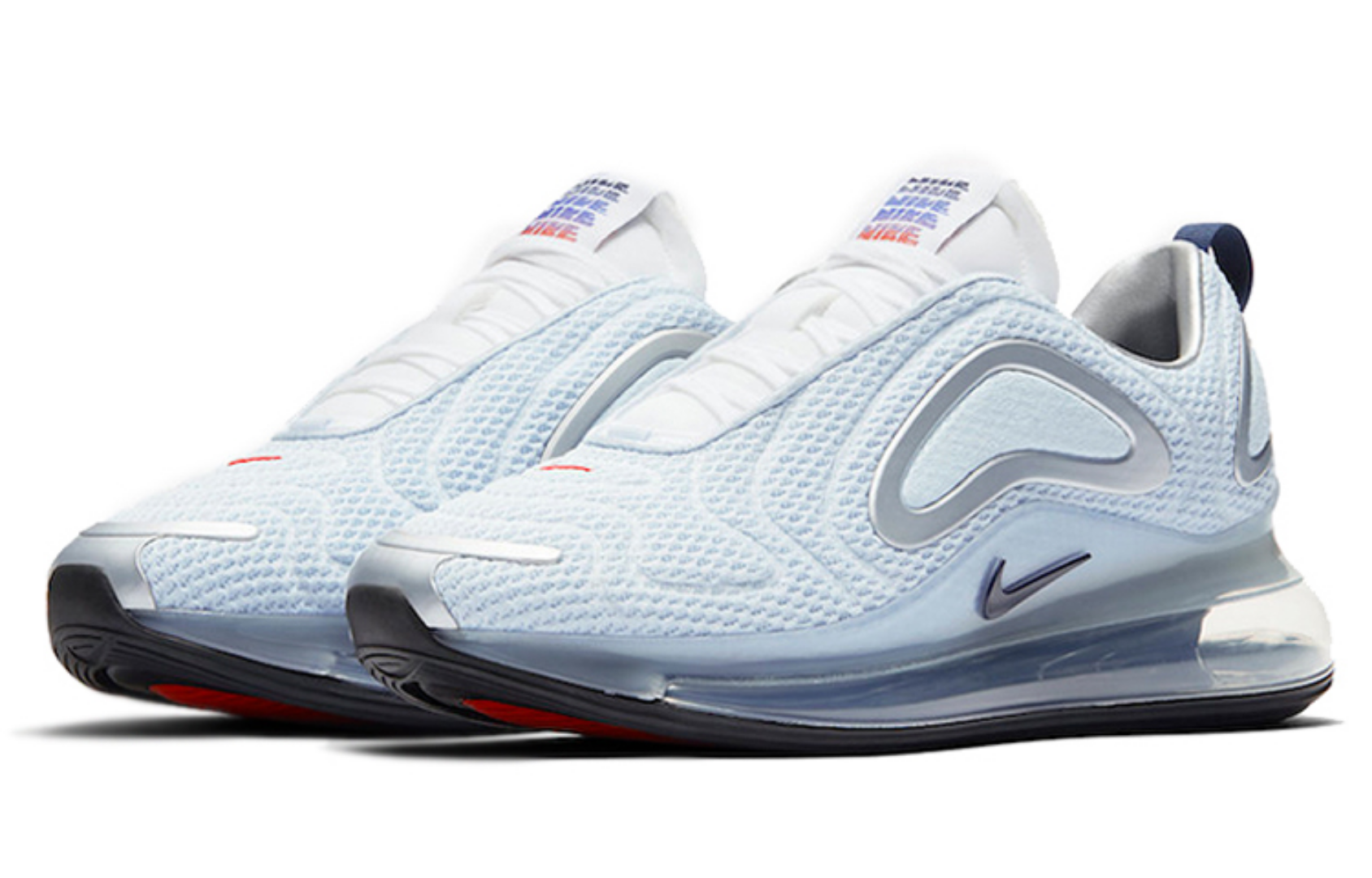 Фото № 3 с приближением к товару «‎Nike Air Max 720 Sports Casual Shoes Celestine BlueRacer BlueMetallic SilverTeam Orange»