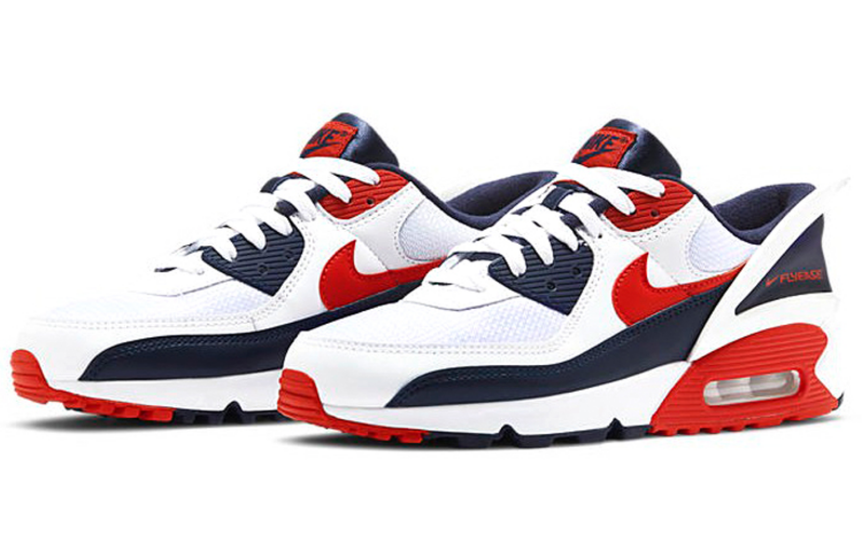 Фото № 3 с приближением к товару «‎Nike Air Max 90 Flyease USA WhiteBlueRed»
