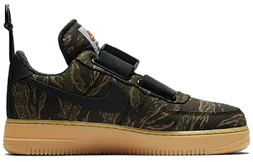 Carhartt Wip X Nike Air Force 1 Utility Prm Wip Skate Shoes Camo GreenTotal Orange-Gu - 3