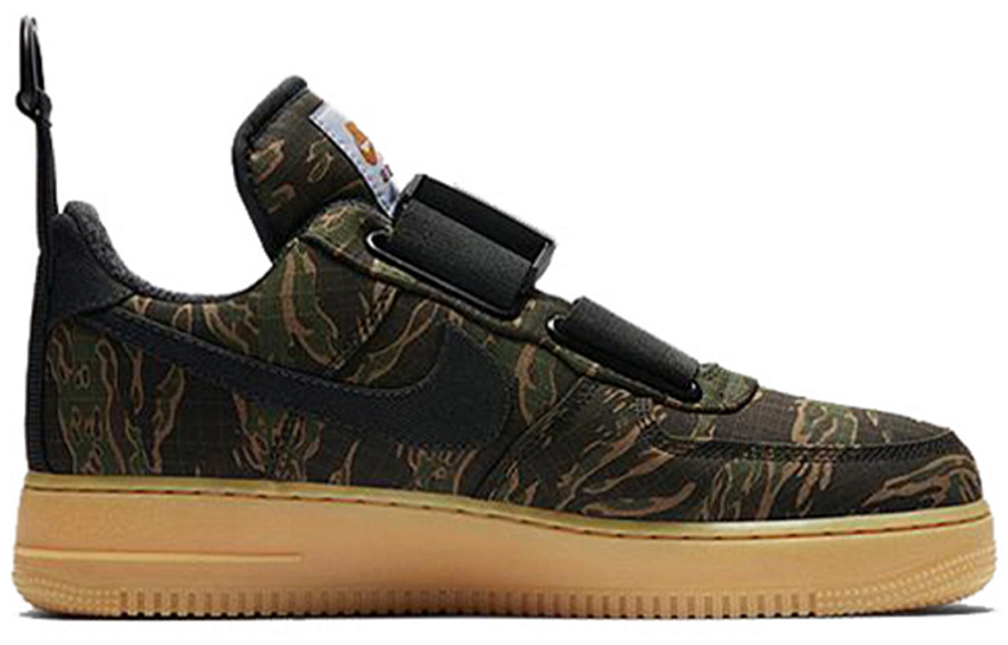 Фото № 2 с приближением к товару «‎Carhartt Wip X Nike Air Force 1 Utility Prm Wip Skate Shoes Camo GreenTotal Orange-Gu»