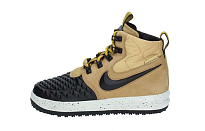 Фото № 1 с приближением к товару «‎Nike Lunar Force 1 Duckboot "Metallic Gold" (GS) High-Top Sneakers BlackBrown»