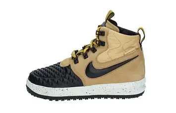 Nike Lunar Force 1 Duckboot "Metallic Gold" (GS) High-Top Sneakers BlackBrown - 1