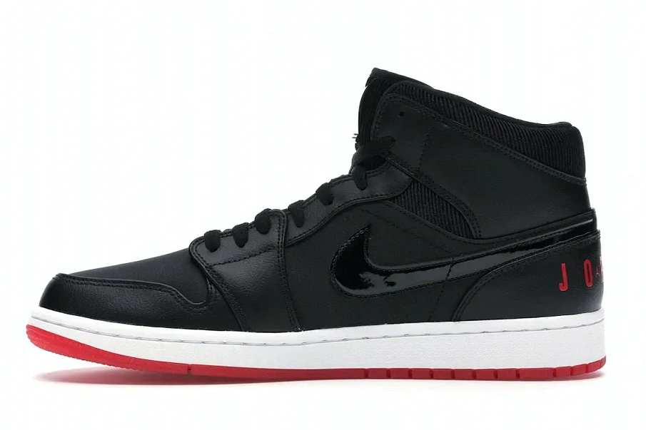 Фото № 3 с приближением к товару «‎Jordan 1 Mid Black University Red»