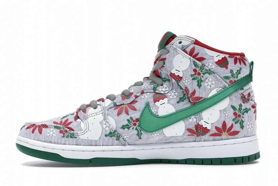 Фото № 3 с приближением к товару «‎Nike SB Dunk High Concepts Ugly Christmas Sweater Grey»