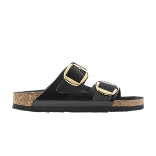 Birkenstock Women's Arizona Big Buckle Natural Patent Leather Narrow Black