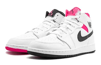 Nike Air Jordan 1 Mid White Black Hyper Pink - 5