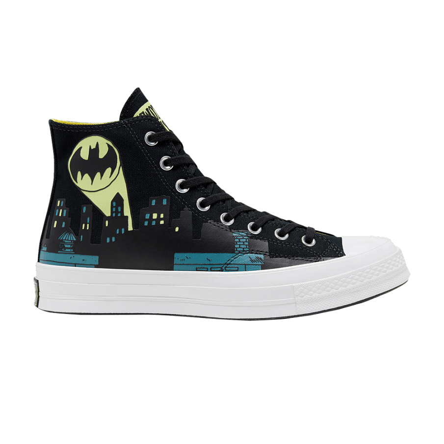 Фото № 1 с приближением к товару «‎DC Comics x Chinatown Market x Converse Chuck 70 High Gotham City - Glow In The Dark»
