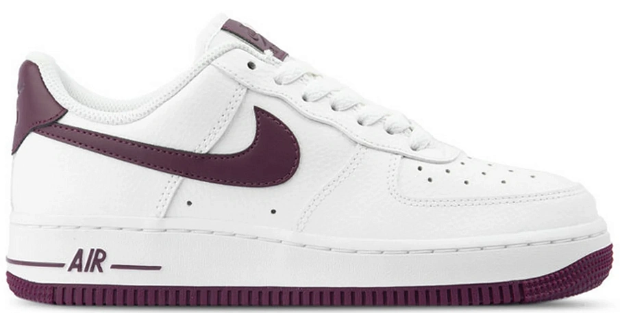 Фото № 1 с приближением к товару «‎Nike Air Force 1 Low Patent White Bordeaux »