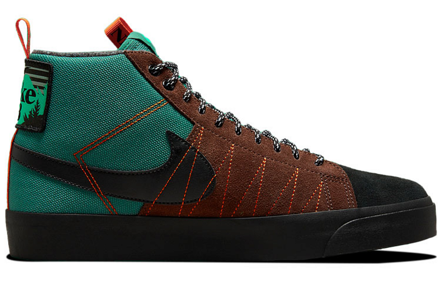 Фото № 2 с приближением к товару «‎Nike SB Zoom Blazer Mid PRM Sneakers BlackBrownGreen»