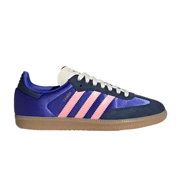 adidas Women's Samba OG Lucid Blue Night Indigo Satin