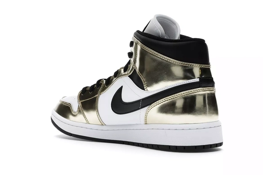 Фото № 6 с приближением к товару «‎Jordan 1 Mid Metallic Gold Black White»