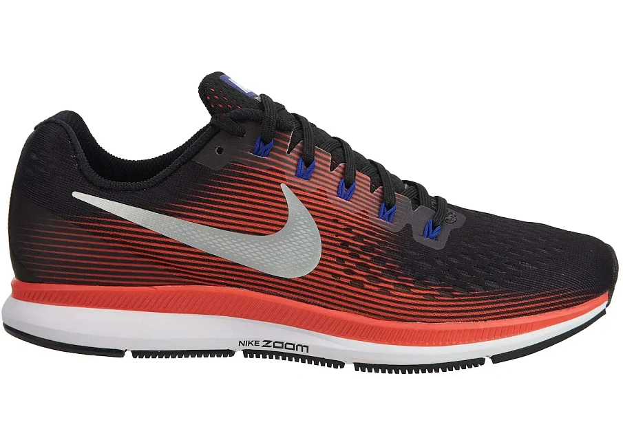 Фото № 1 с приближением к товару «‎Nike Air Zoom Pegasus 34 Black Metallic Silver-Bright Crimson»
