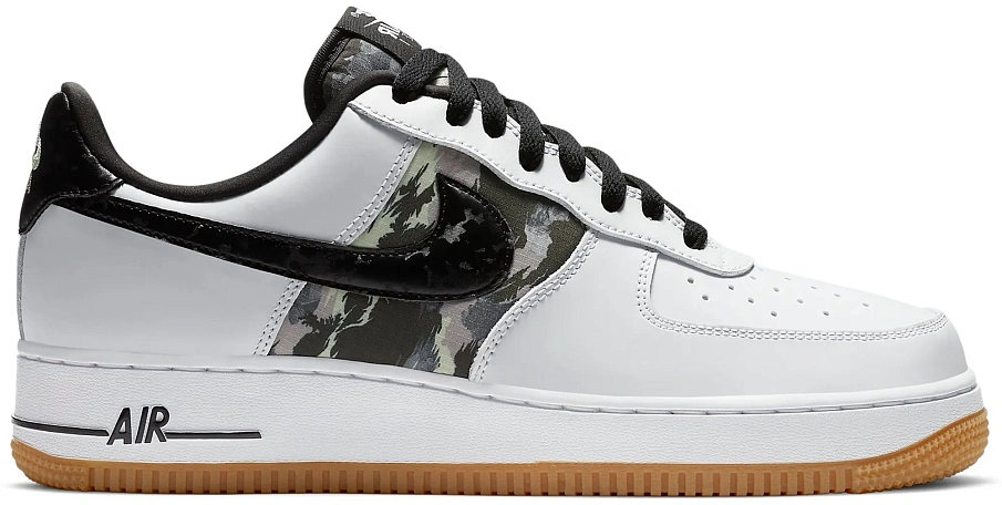 Фото № 1 с приближением к товару «‎Nike Air Force 1 Low White Ripstop Camo Black Gum»