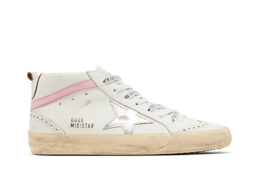 Фото № 2 с приближением к товару «‎Golden Goose Women's Mid Star White Silver Pink»