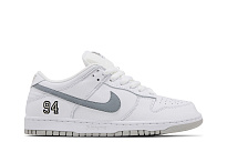 Фото № 2 с приближением к товару «‎Supreme x Nike Dunk Low SB White Metallic Silver»