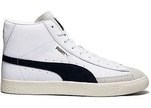 Puma Basket Vintage Mid White Black Team Gold