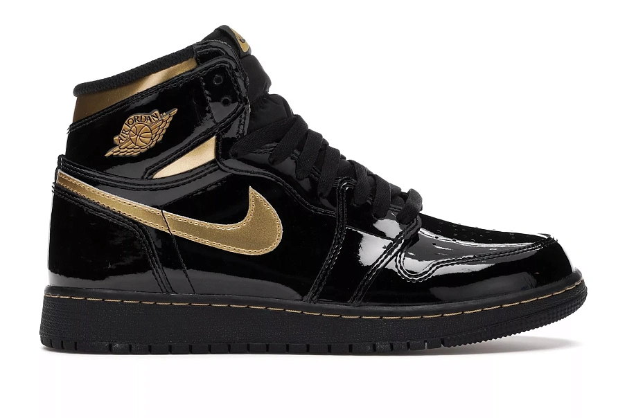 Фото № 1 с приближением к товару «‎Jordan 1 Retro High Black Metallic Gold (2020) »