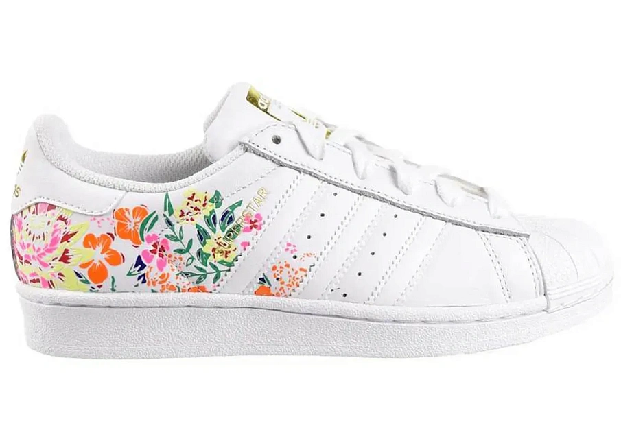 Фото № 1 с приближением к товару «‎adidas Superstar Floral Gold Metallic »