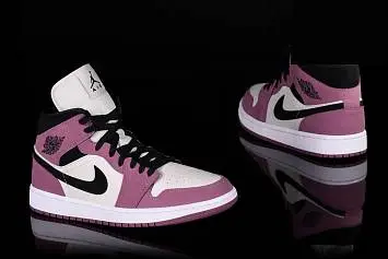 Nike WMNS Air Jordan 1 Mid Mid-Top Basketball Shoes Berry Pink - 4