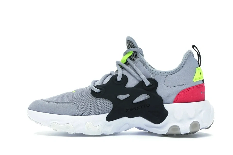 Фото № 5 с приближением к товару «‎Nike React Presto Wolf Grey Black Rush Pink Volt »