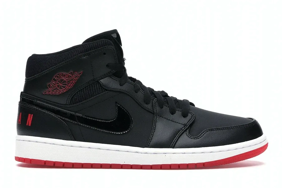 Фото № 1 с приближением к товару «‎Jordan 1 Mid Black University Red»