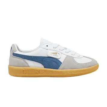 Puma Palermo Leather Big Kid White Blue Horizon Gum - 1