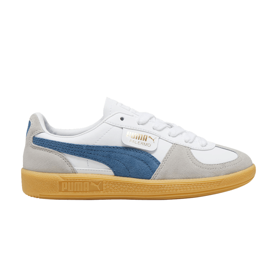 Фото № 1 с приближением к товару «‎Puma Palermo Leather Big Kid White Blue Horizon Gum»