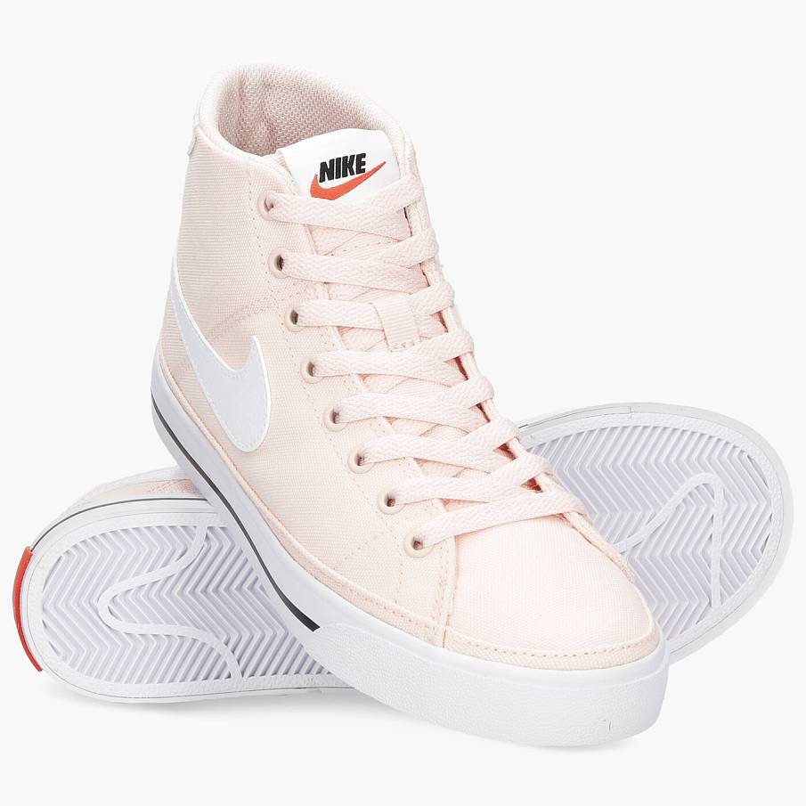 Фото № 4 с приближением к товару «‎Nike Wmns Court Legacy Canvas Mid Sneakers PinkWhite»